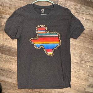 Next Level Texas Serape Graphic Tee Leopard Outline Dark Gray Size Small